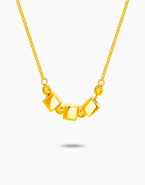 LVC 9IN Cubique 999 Gold Necklace