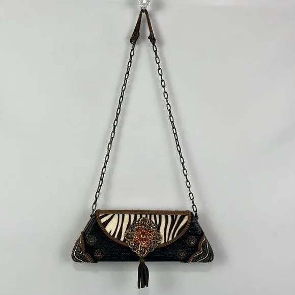 Mary Frances Animal Print Pony Beaded Bag