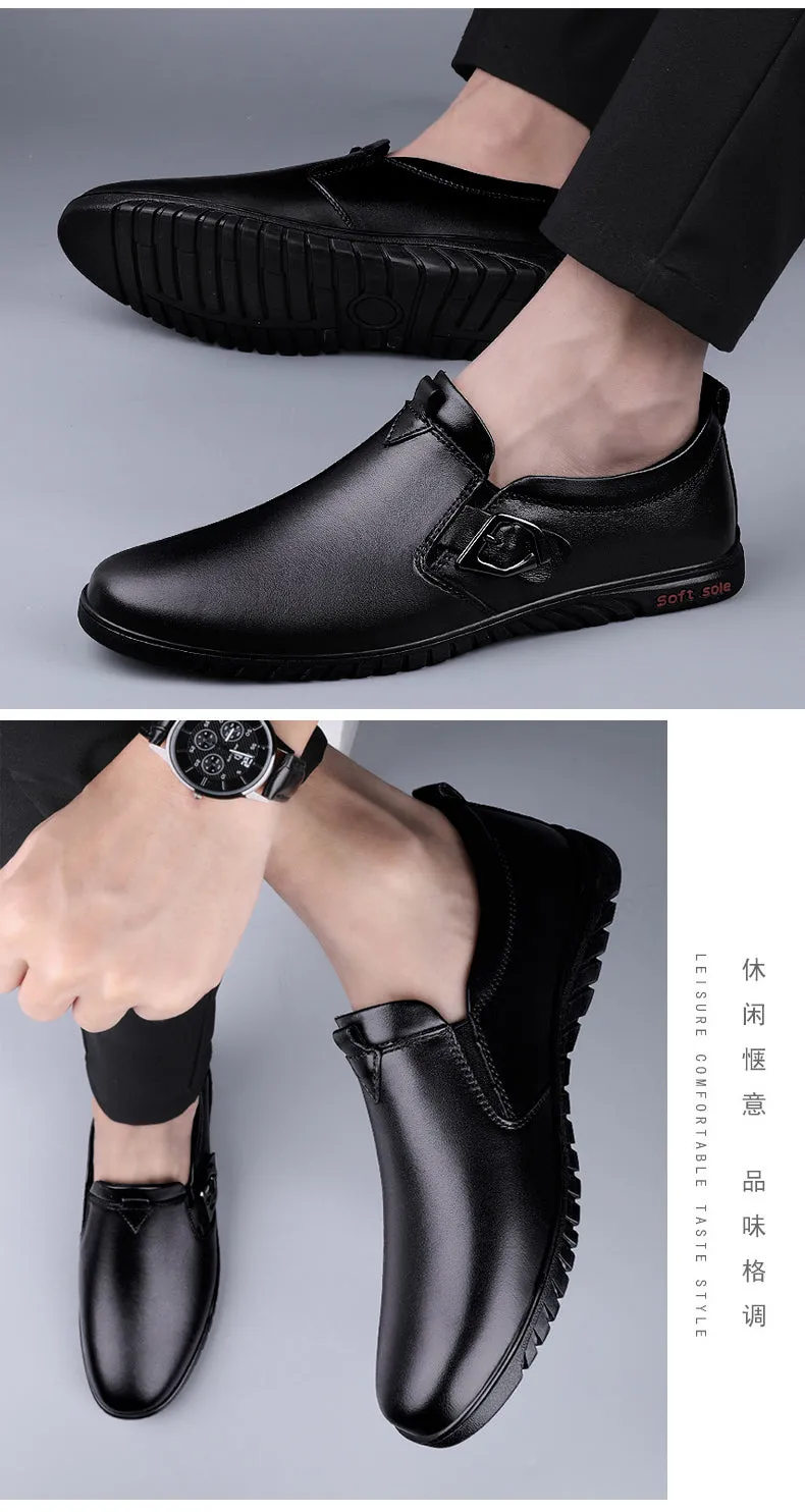 Men Driving Breathable Flats Casual Shoes Wedding Slip on loafers Leather Shoes | 23008