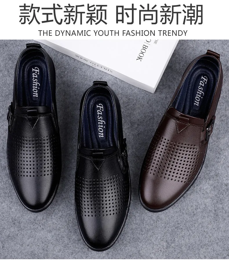 Men Driving Breathable Flats Casual Shoes Wedding Slip on loafers Leather Shoes | 23008