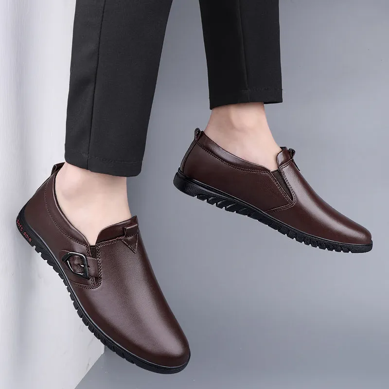 Men Driving Breathable Flats Casual Shoes Wedding Slip on loafers Leather Shoes | 23008