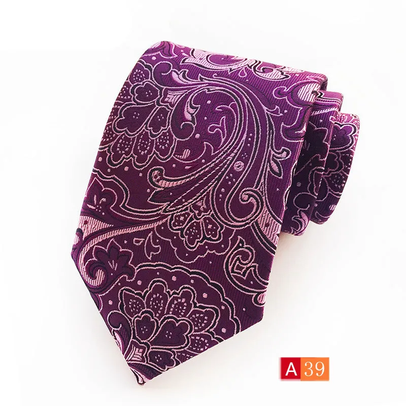 Men's Necktie Paisley Floral Silk Ties for Formal Business Party  | A039