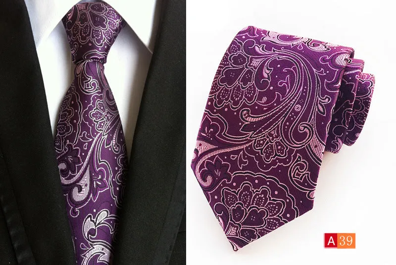 Men's Necktie Paisley Floral Silk Ties for Formal Business Party  | A039