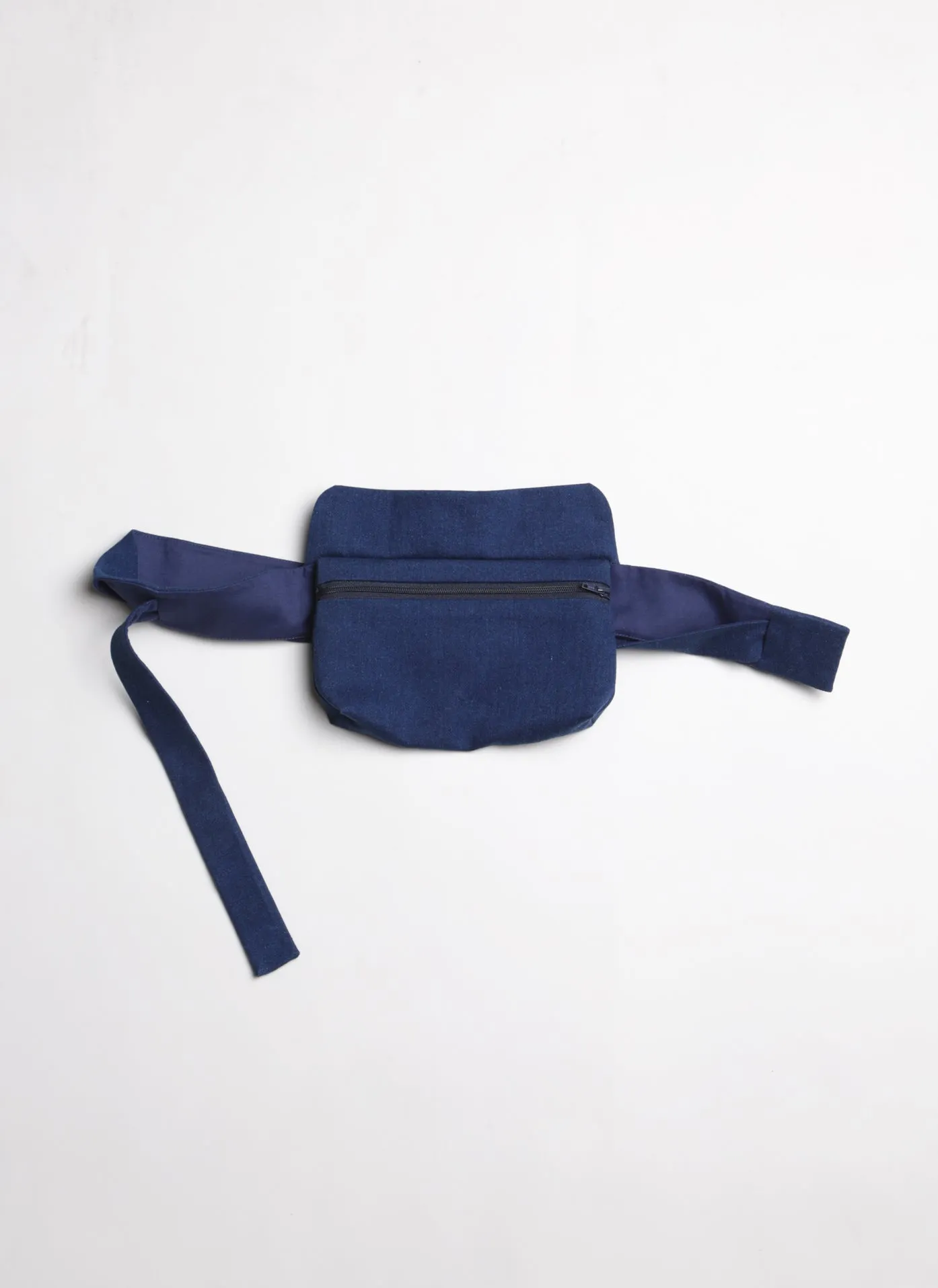 Multi Flow Denim Waist Belt Bicycle Bag - Dark Blue