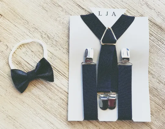 Navy Elastic Suspenders