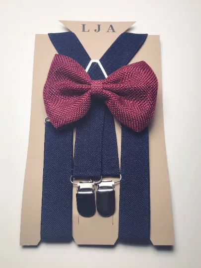 Navy Elastic Suspenders