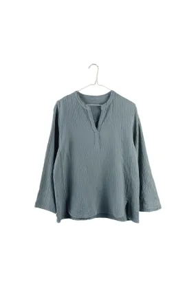 Organic Mandarin Top L/S in Blue Grey