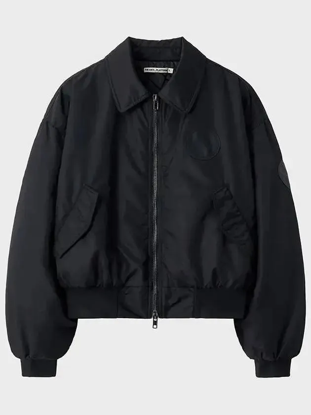 Padded Crop Flight Jacket Black