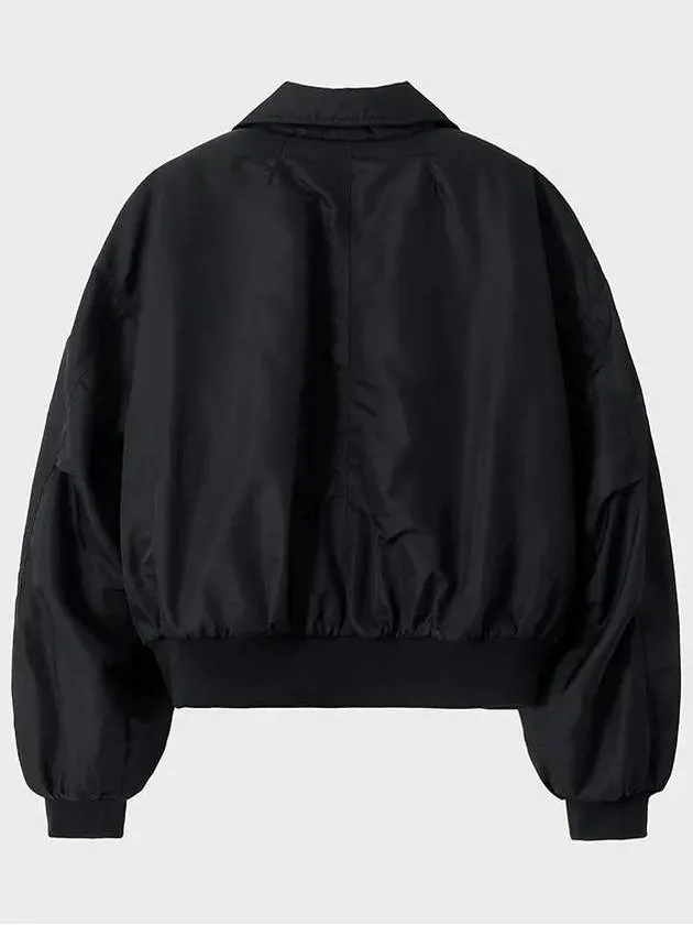 Padded Crop Flight Jacket Black