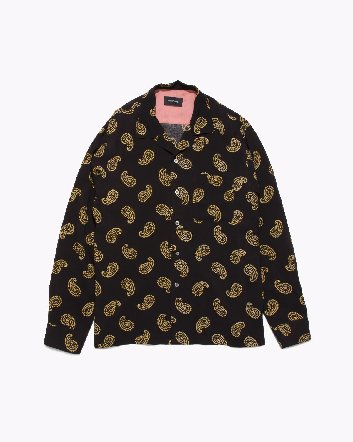 Paisley Rayon LS Shirt - Black