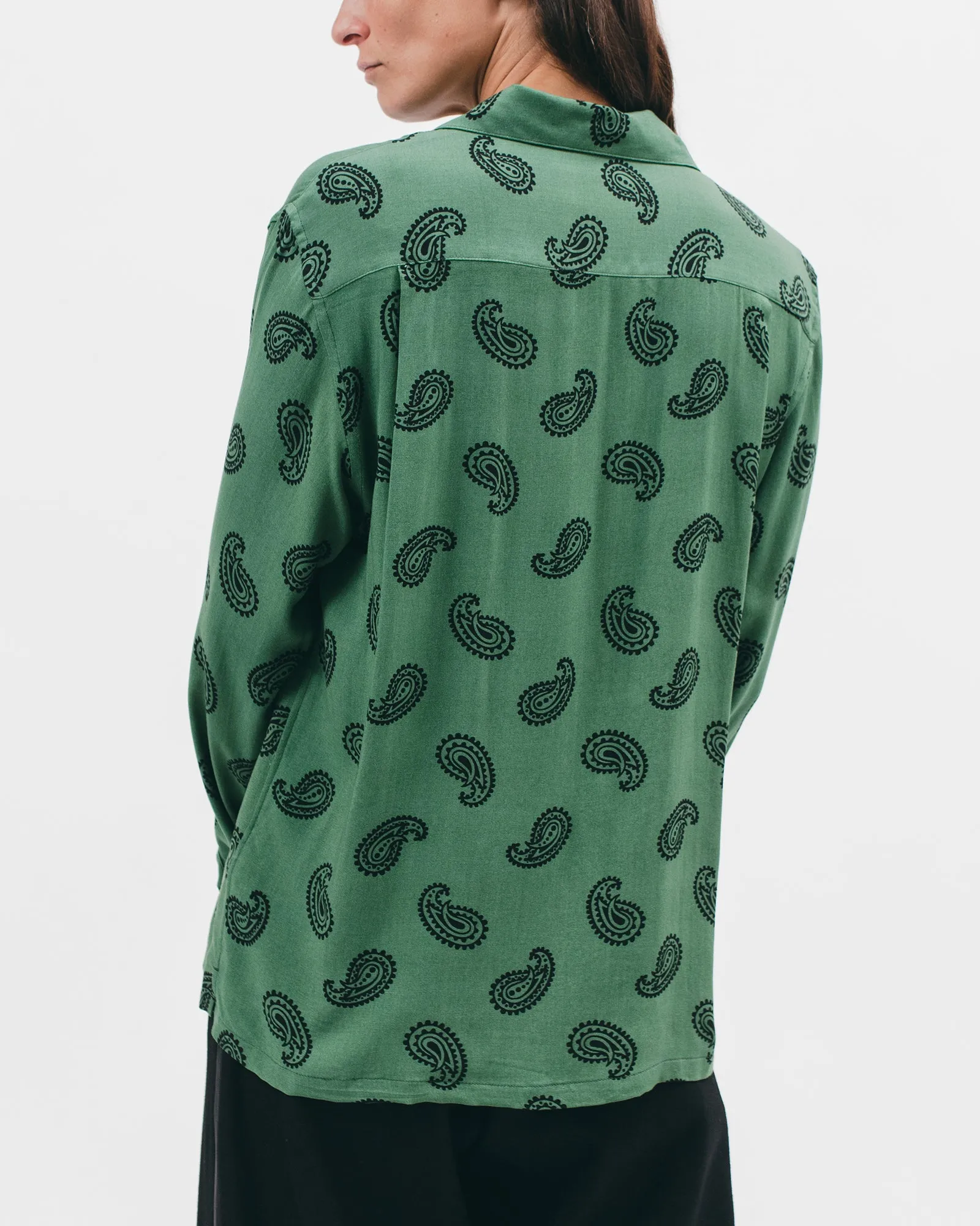 Paisley Rayon LS Shirt - Jade