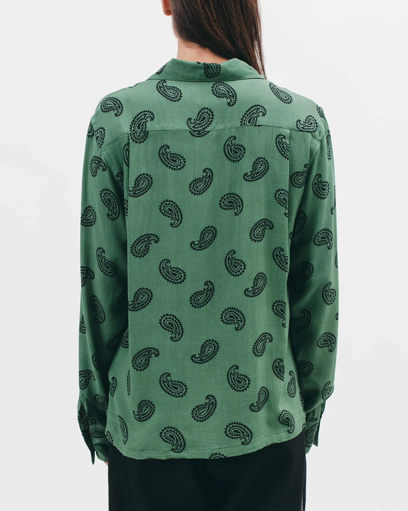 Paisley Rayon LS Shirt - Jade