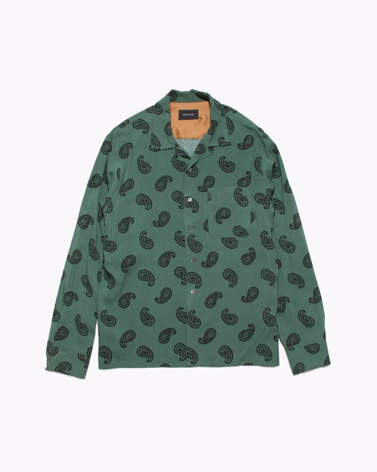 Paisley Rayon LS Shirt - Jade