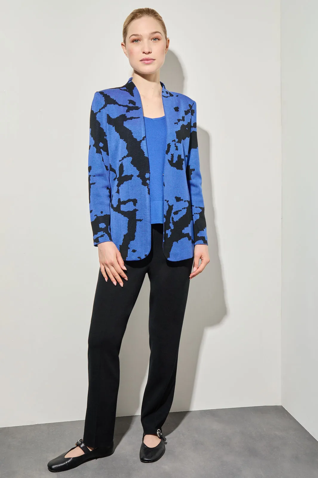 Plus Size Abstract Jacquard Knit Jacket