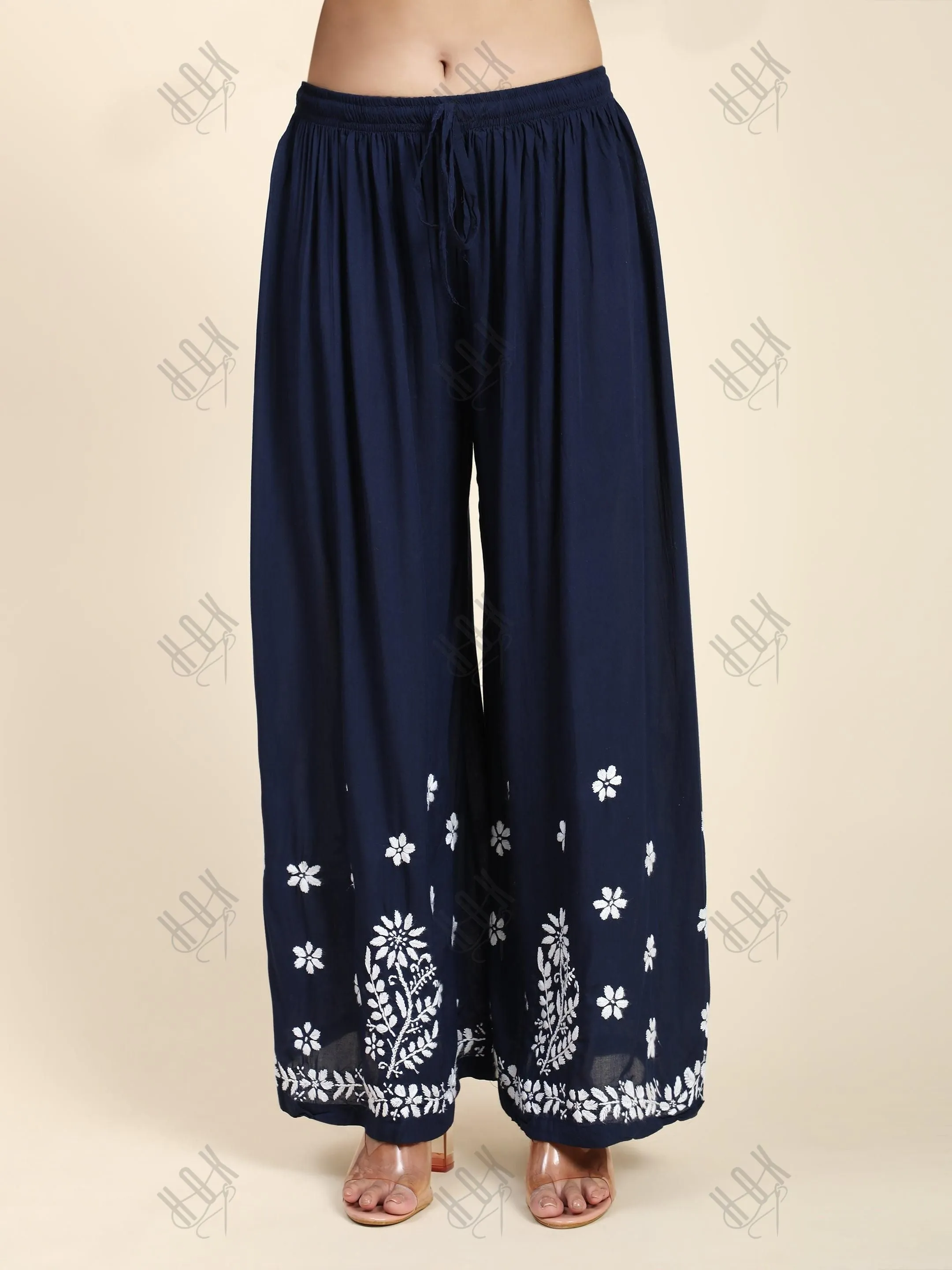 Premium Hand Embroidery Chikankari Co-Ord Set Blue