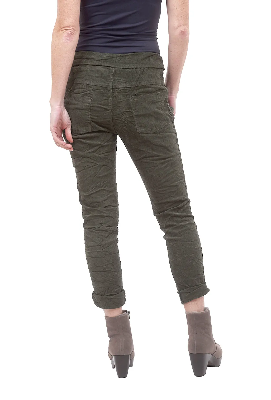 Ribbon Side Corduroy Joggers, Forest