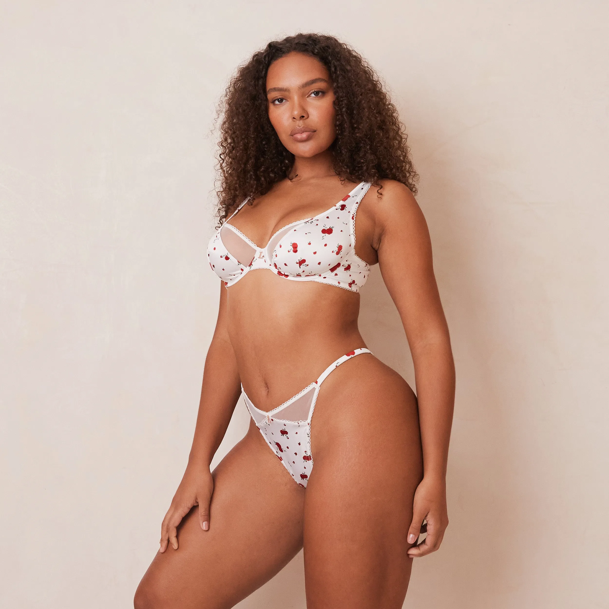 Rose Balcony Bra  - White