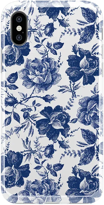 Rose to Fame | Blue & White Rose Floral Case