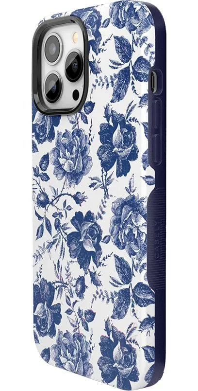 Rose to Fame | Blue & White Rose Floral Case