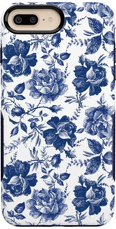 Rose to Fame | Blue & White Rose Floral Case