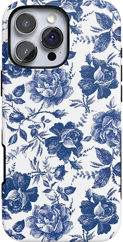 Rose to Fame | Blue & White Rose Floral Case