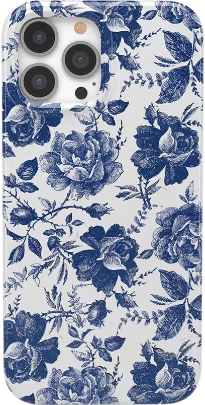 Rose to Fame | Blue & White Rose Floral Case