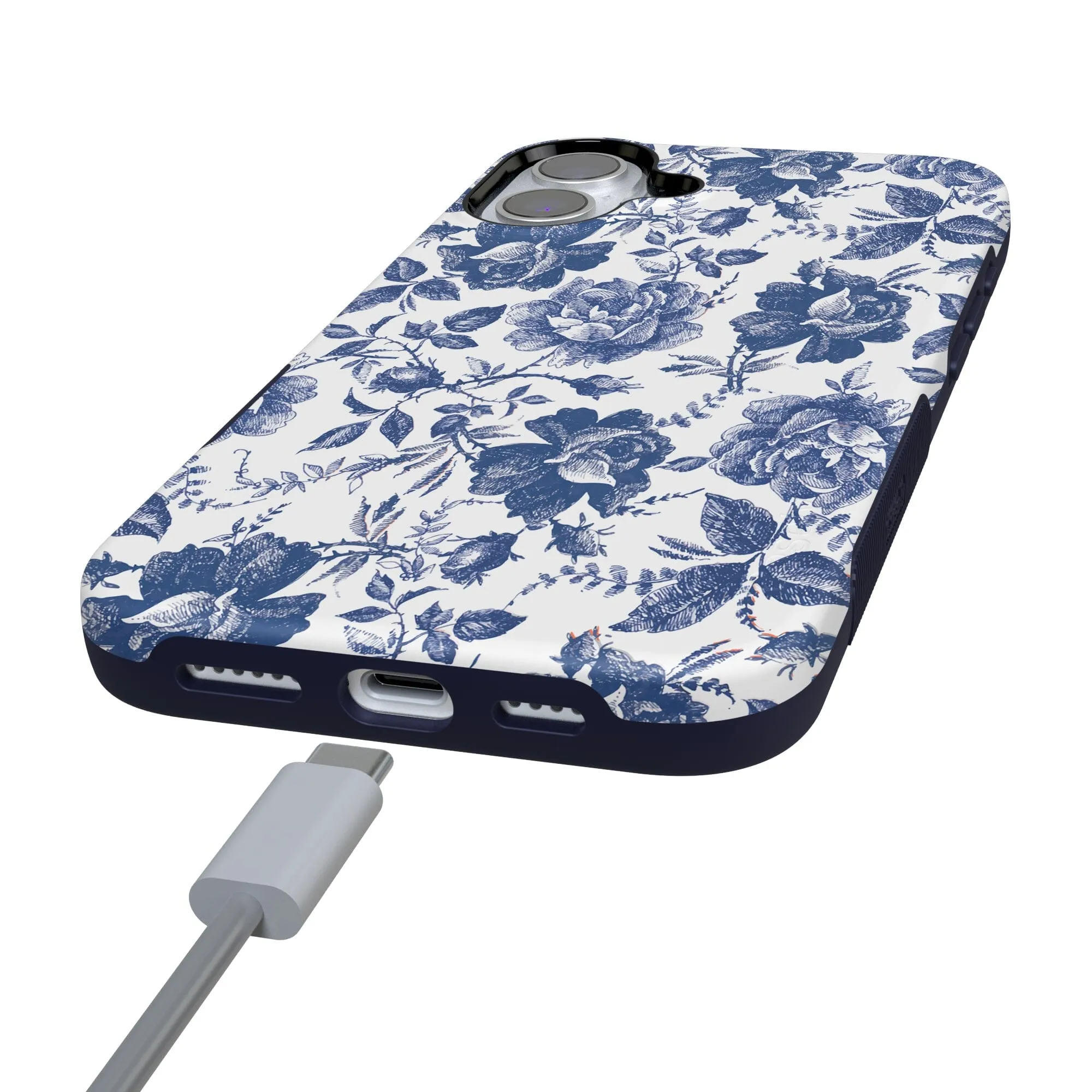 Rose to Fame | Blue & White Rose Floral Case