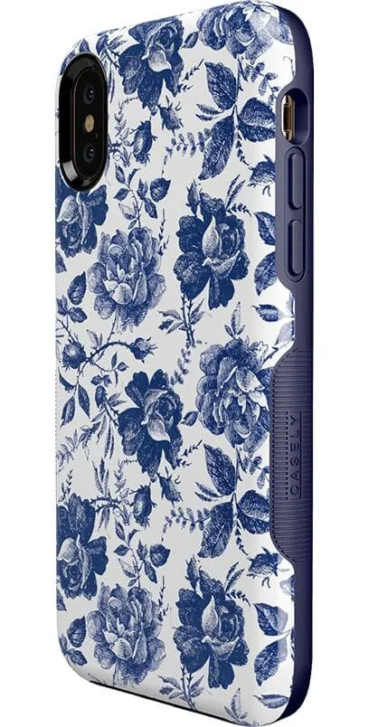 Rose to Fame | Blue & White Rose Floral Case