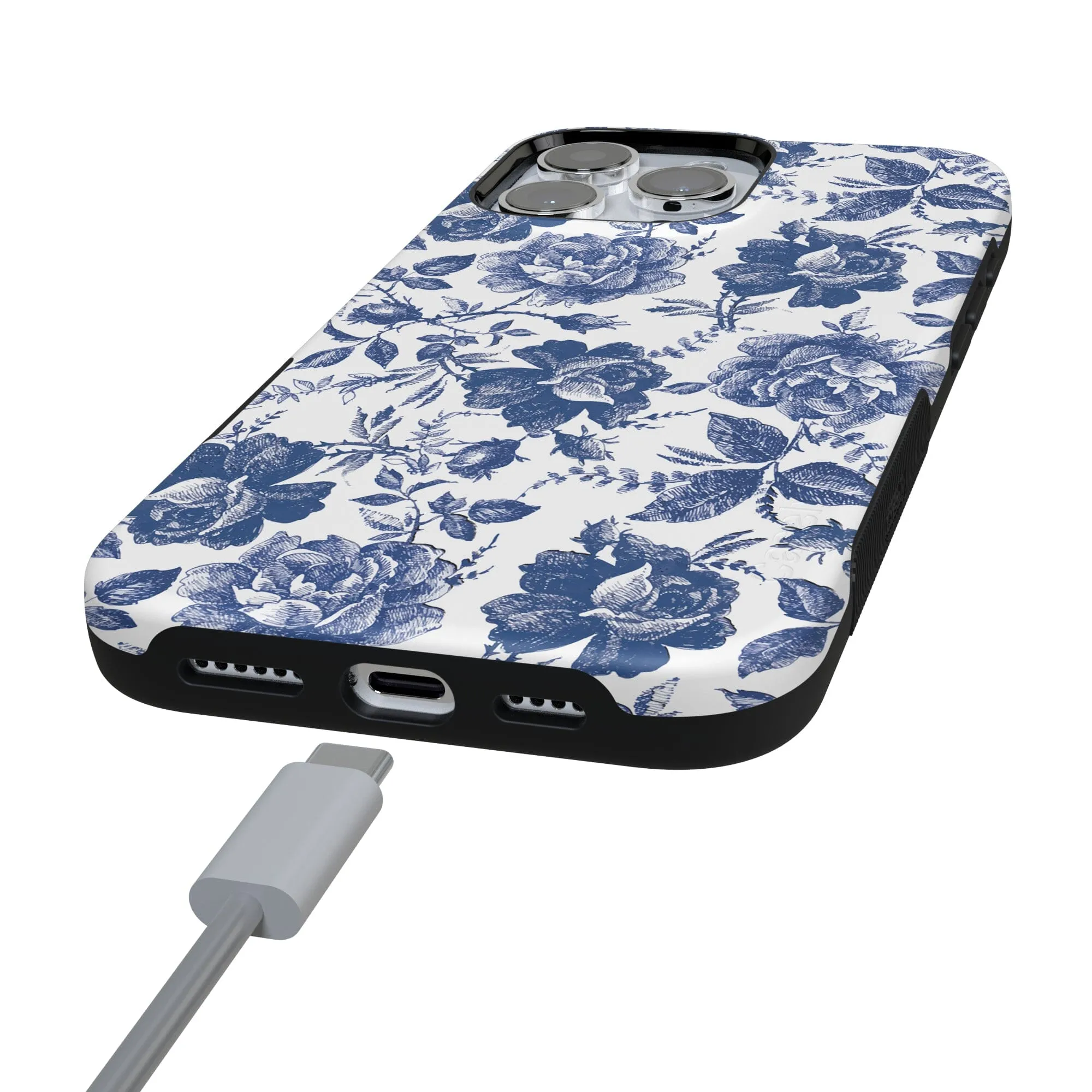 Rose to Fame | Blue & White Rose Floral Case