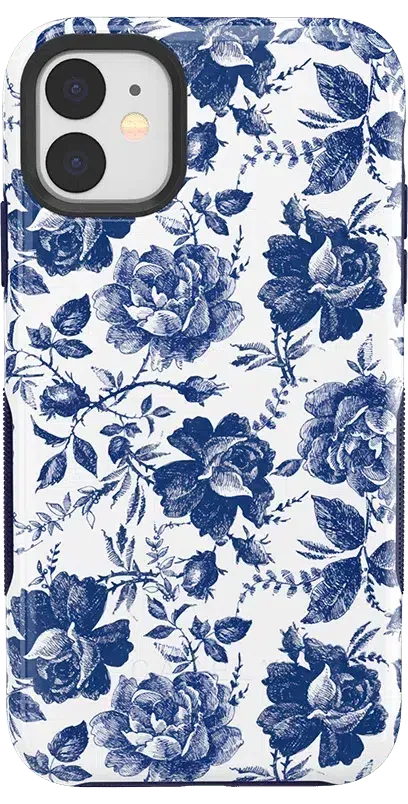 Rose to Fame | Blue & White Rose Floral Case