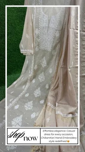 Soft Chanderi dress | Semi-Stitched suits | Embellished Elegance | Elegant Ethnics | Semi-Stitched Styles