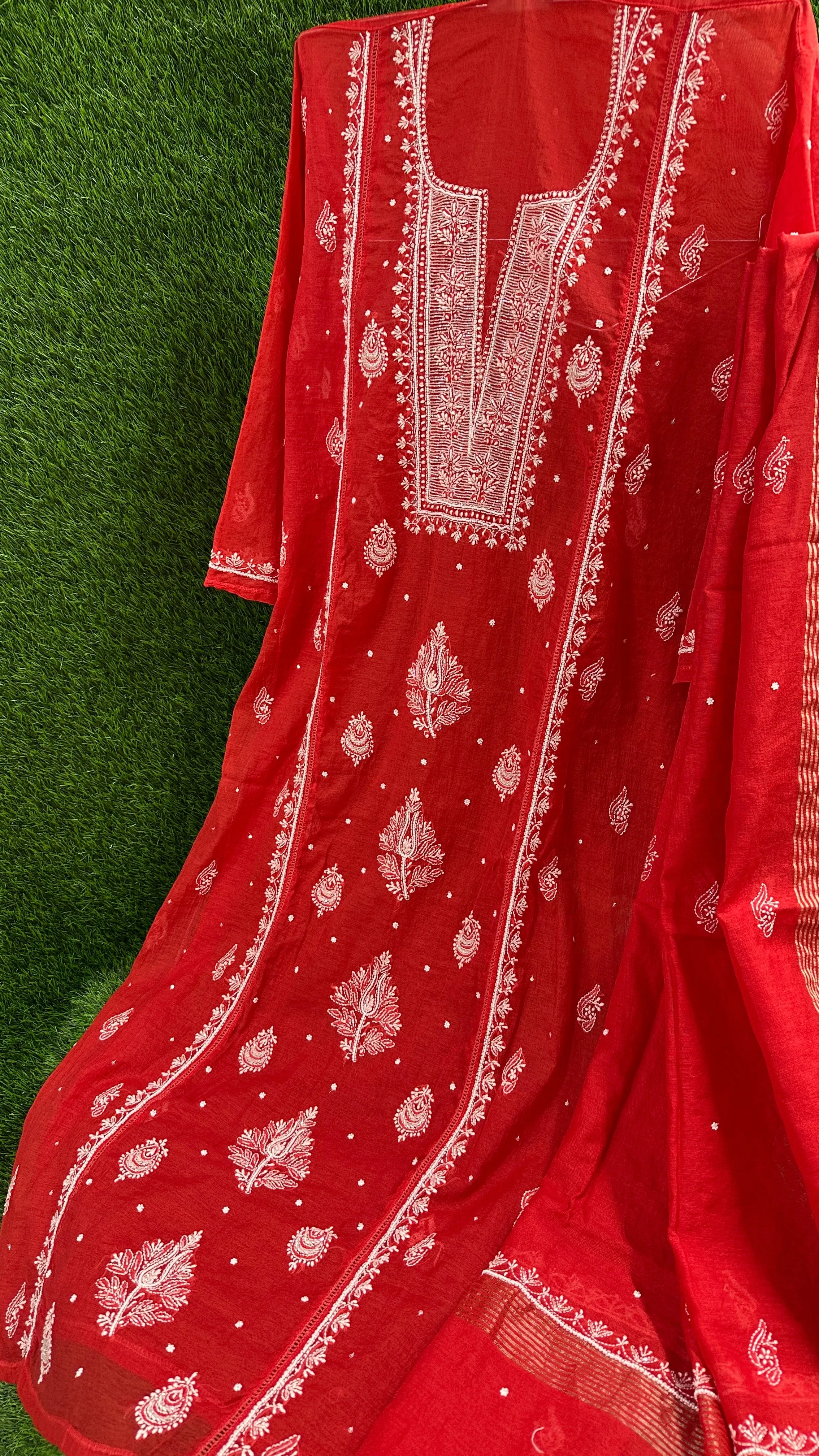 Soft Chanderi dress | Semi-Stitched suits | Embellished Elegance | Elegant Ethnics | Semi-Stitched Styles