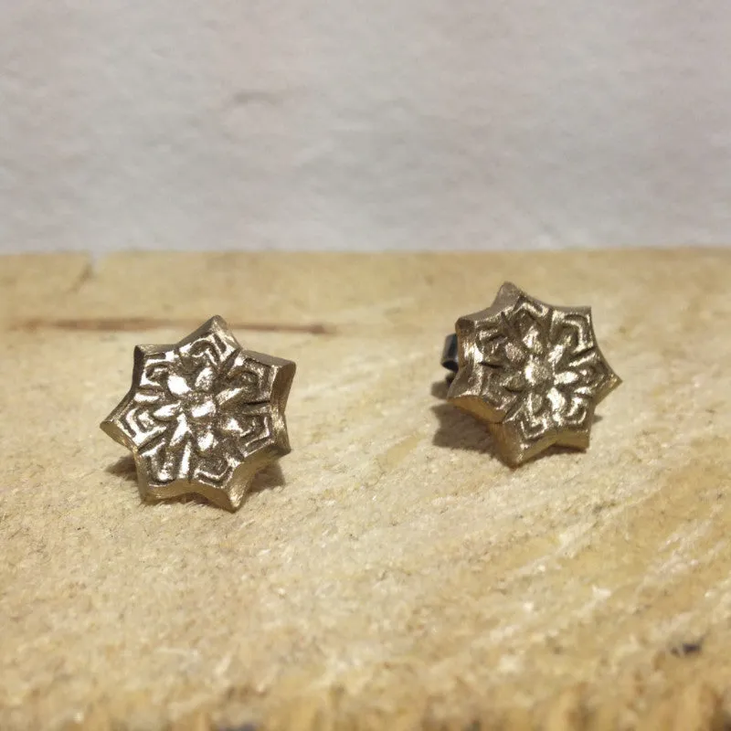 Star Flower Stud Earring Bronze