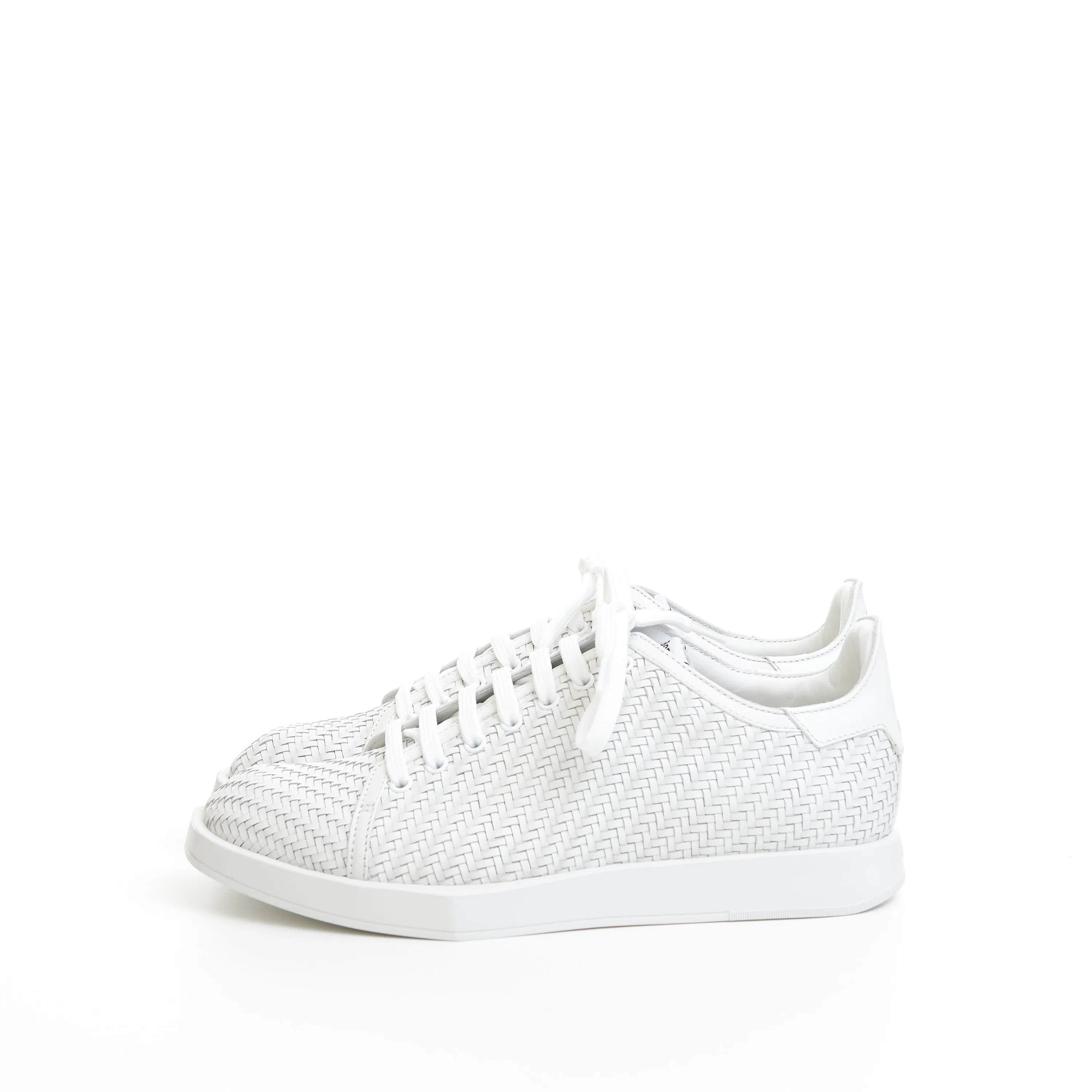 Stellar Sneakers In White Braided Calf Leather