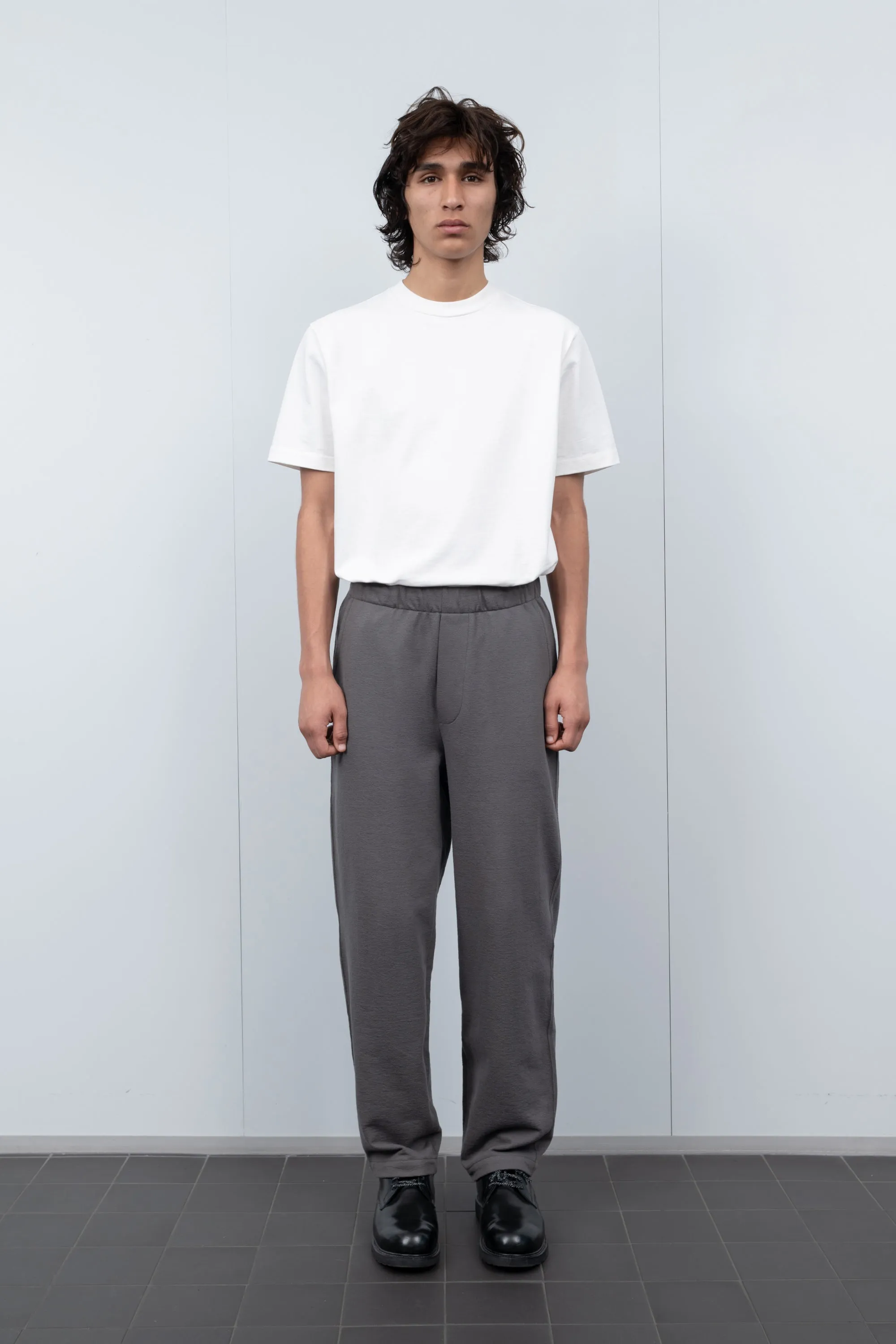 Textured Band Pant - Solid Grey