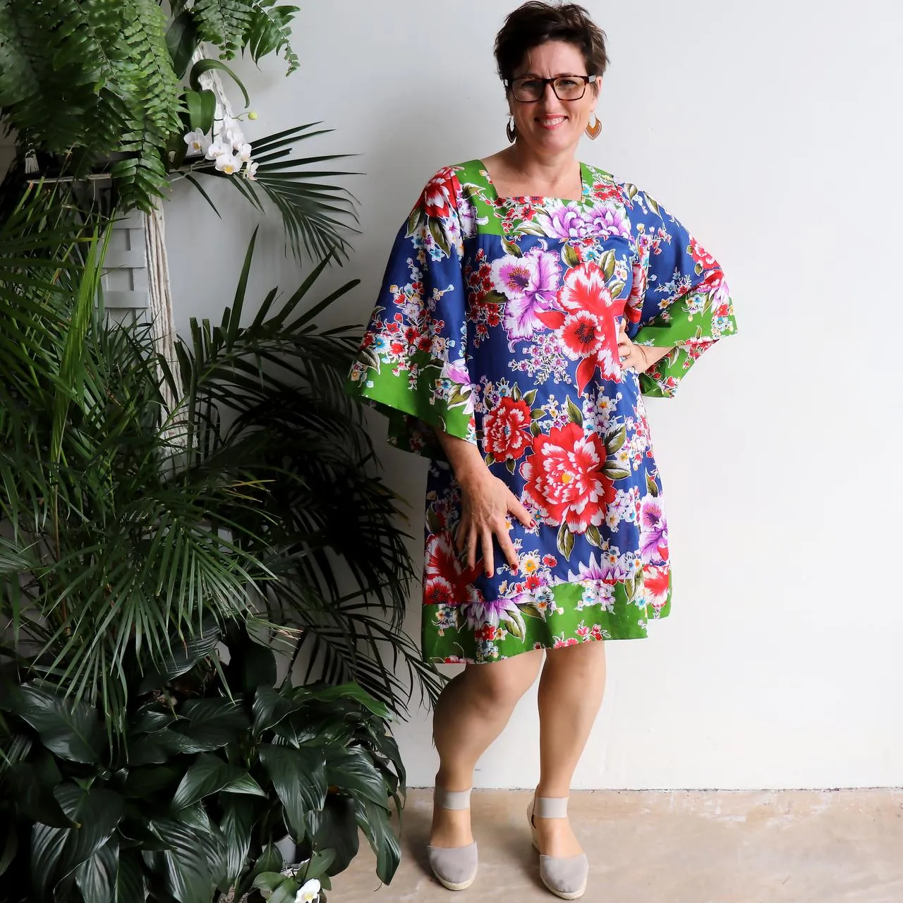 The Kimono Dress - Peony Print