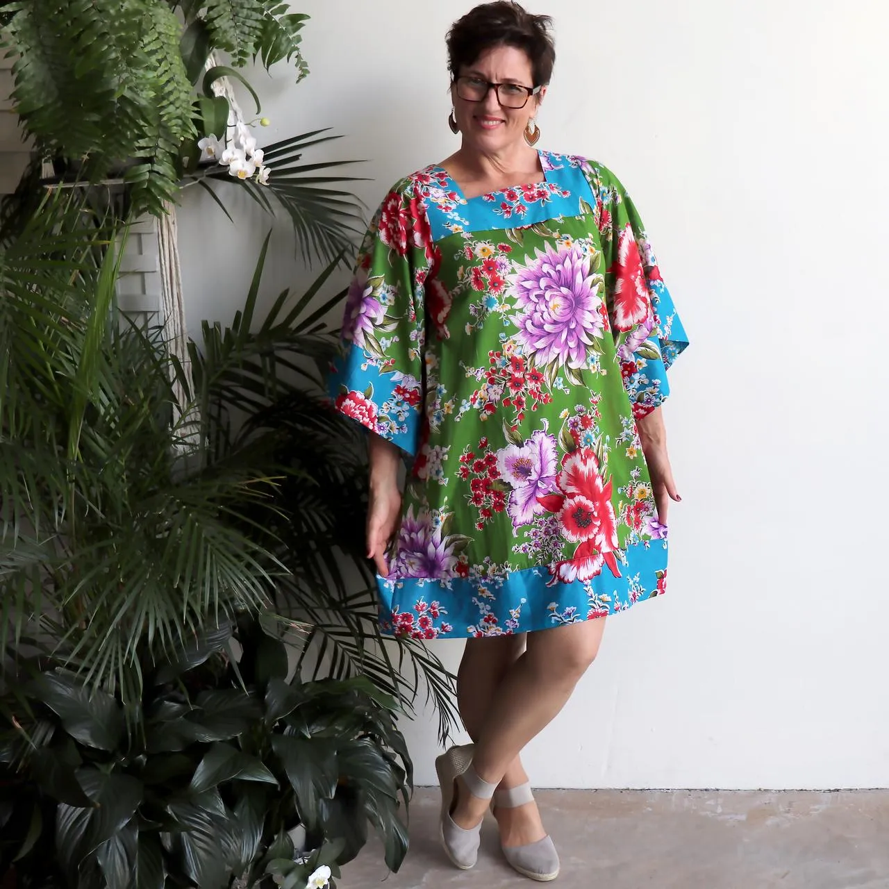 The Kimono Dress - Peony Print