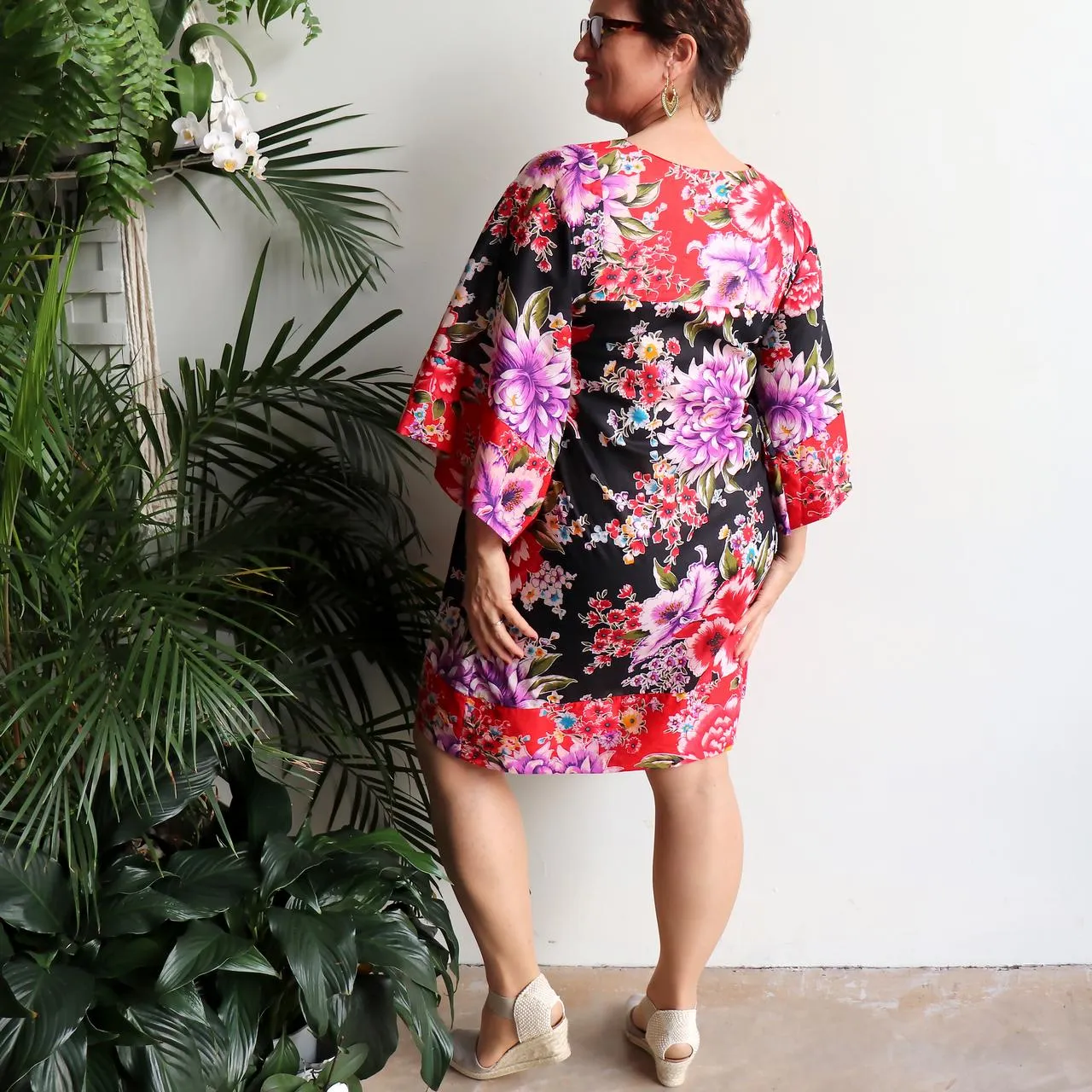 The Kimono Dress - Peony Print