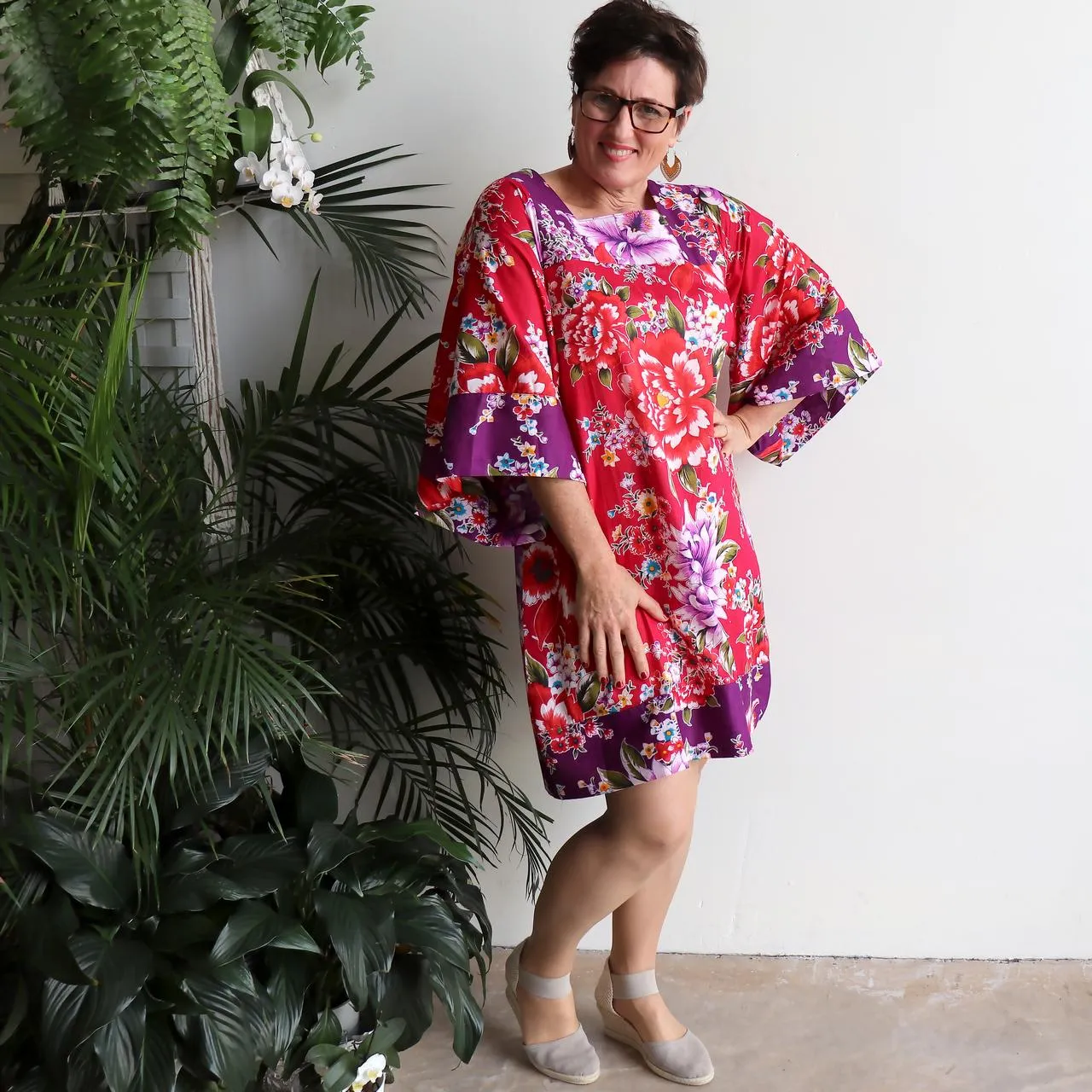 The Kimono Dress - Peony Print