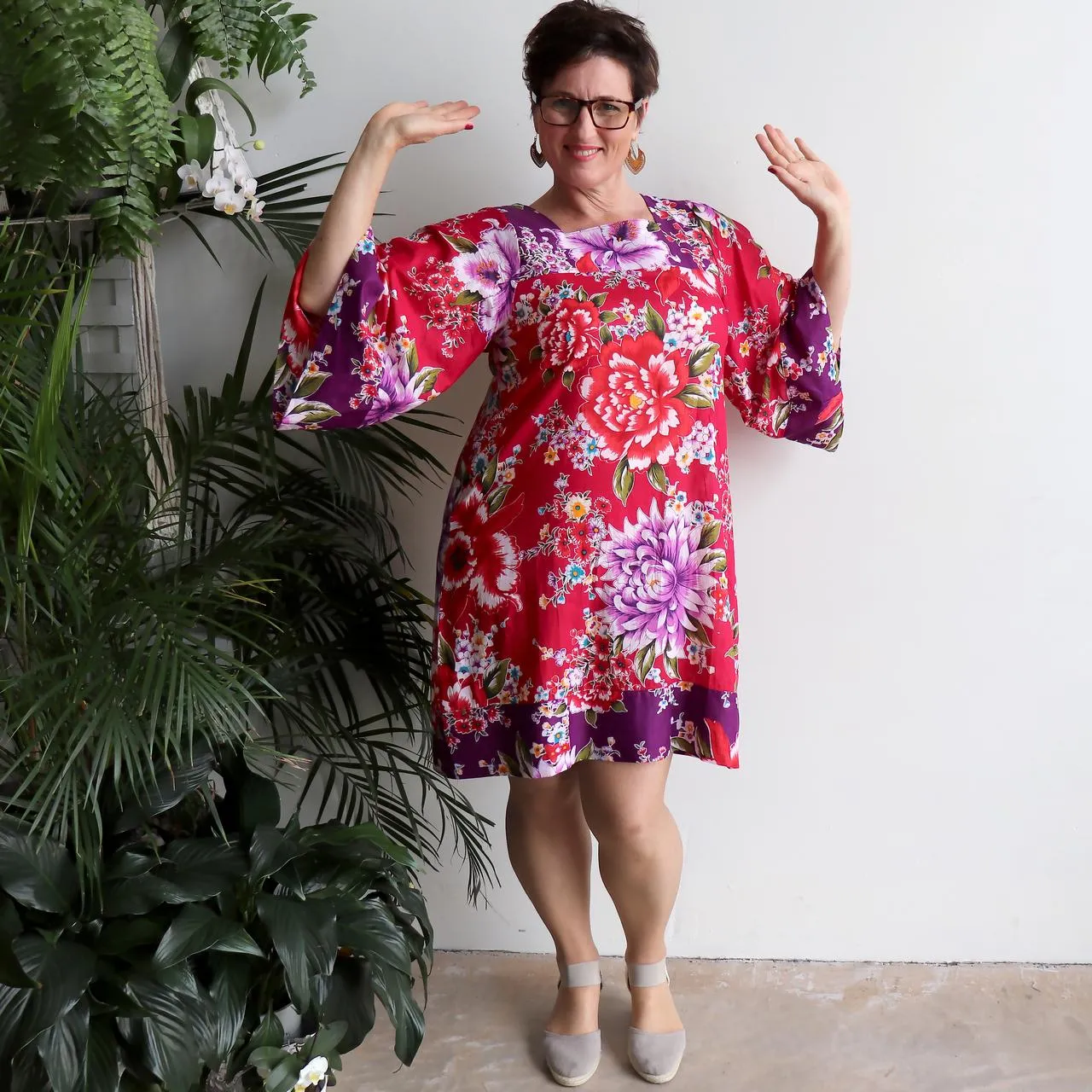 The Kimono Dress - Peony Print