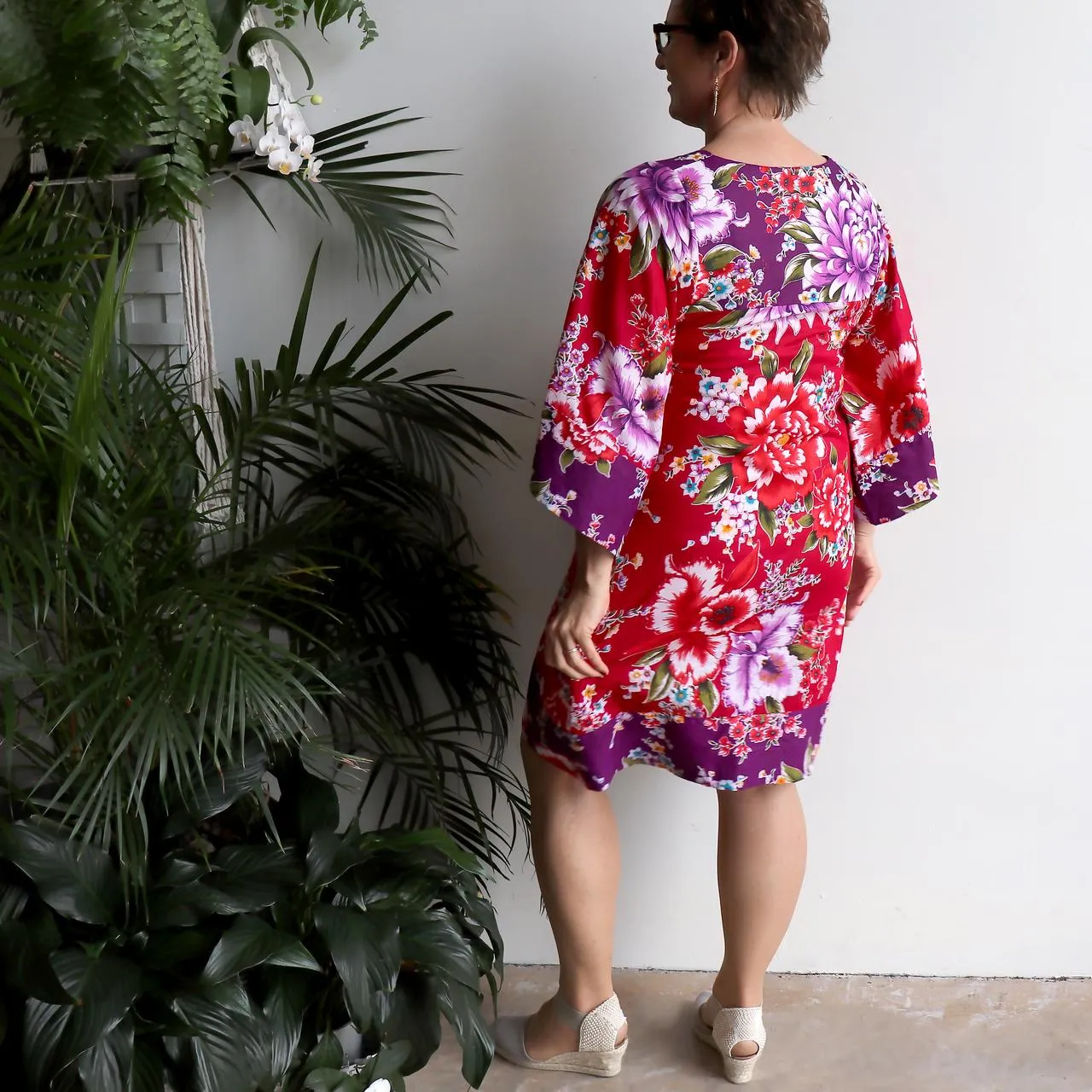 The Kimono Dress - Peony Print