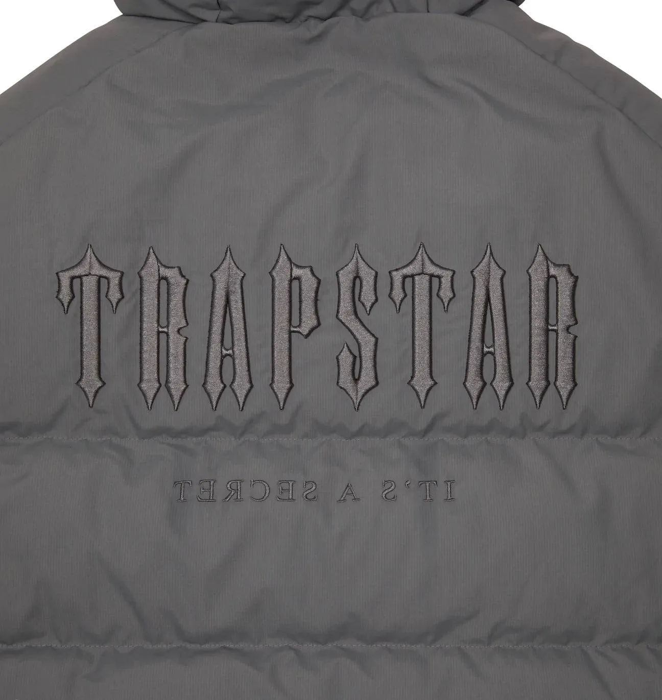 Trapstar Decoded Hooded Puffer 2.0 Jacket - Dark Smoke Grey