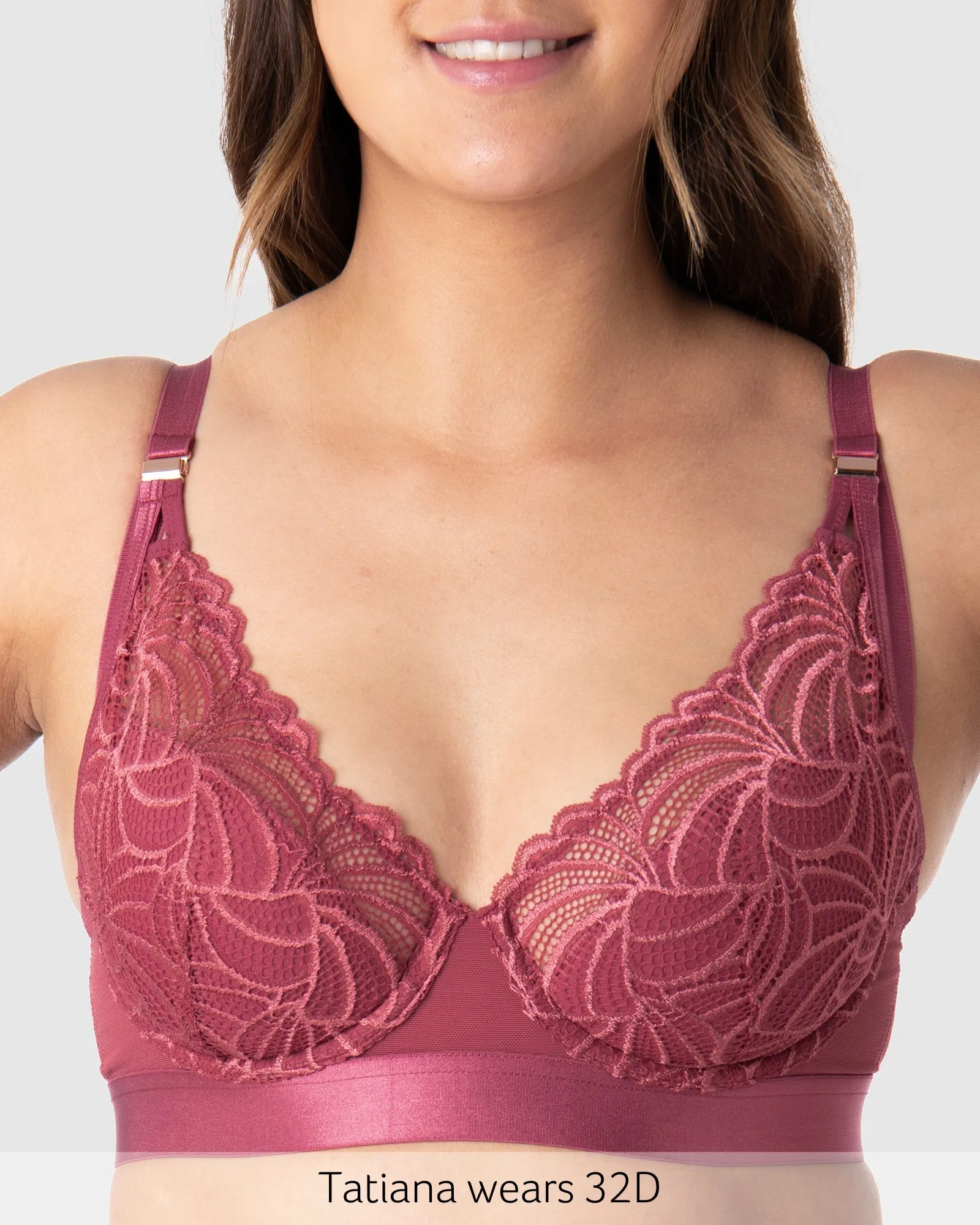 WARRIOR PLUNGE SPICED ROSE CONTOUR NURSING BRA - FLEXI UNDERWIRE