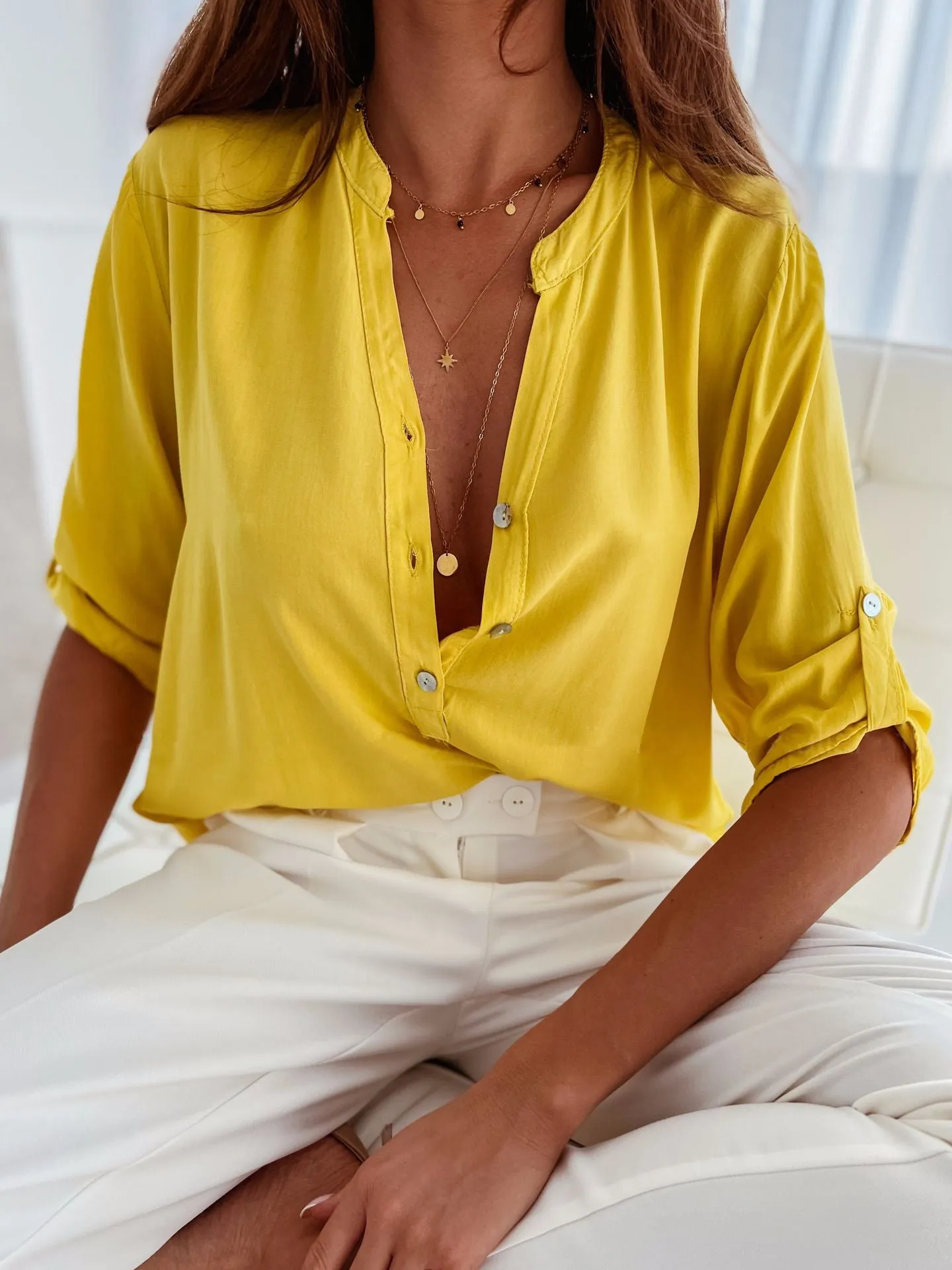 Willow Half Button Half Sleeve Blouse