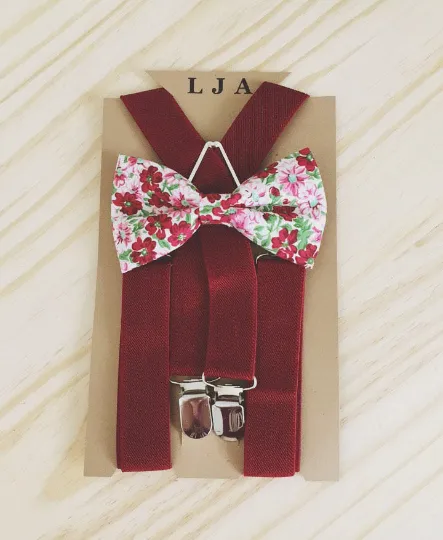 Wine Elastic Suspenders