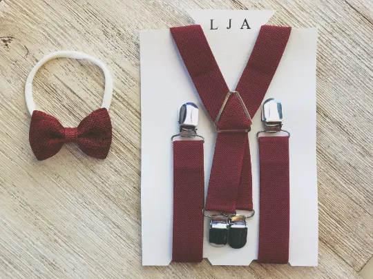 Wine Elastic Suspenders