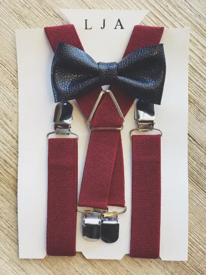 Wine Elastic Suspenders