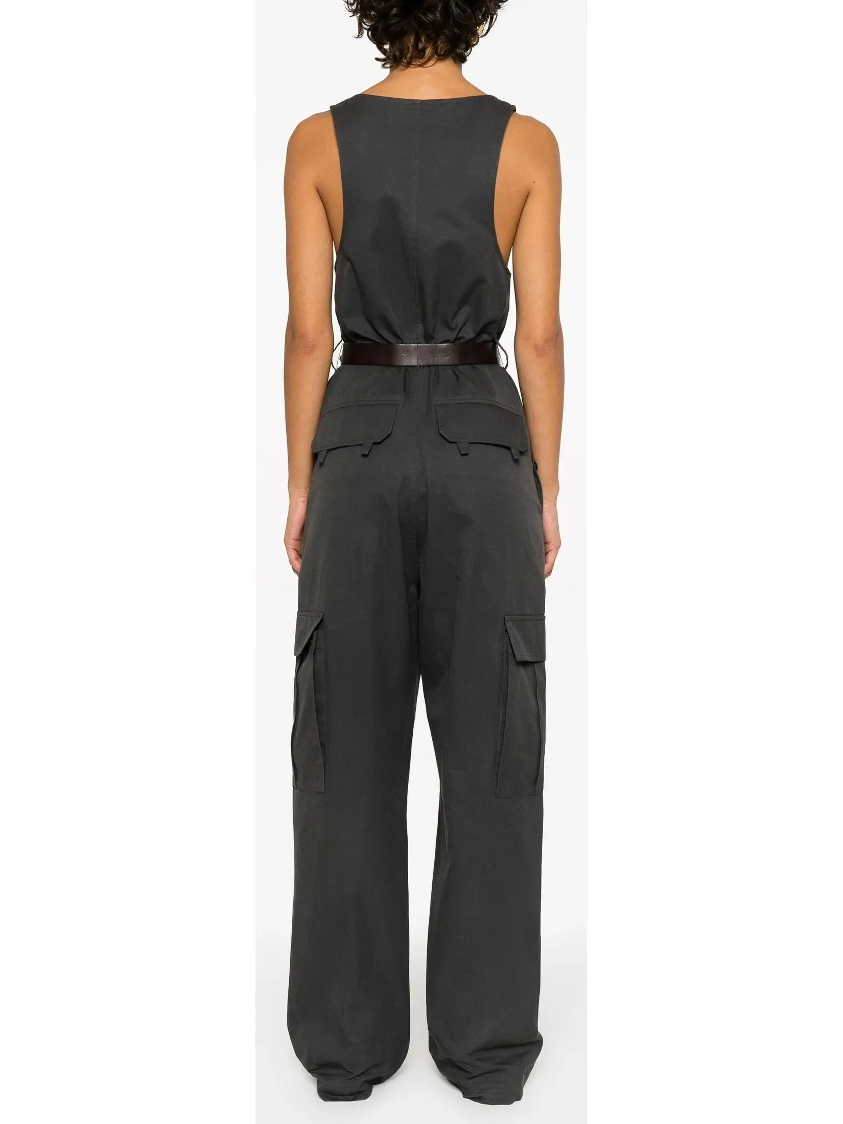 Women’s Belted Jumpsuit in Cotton Twill