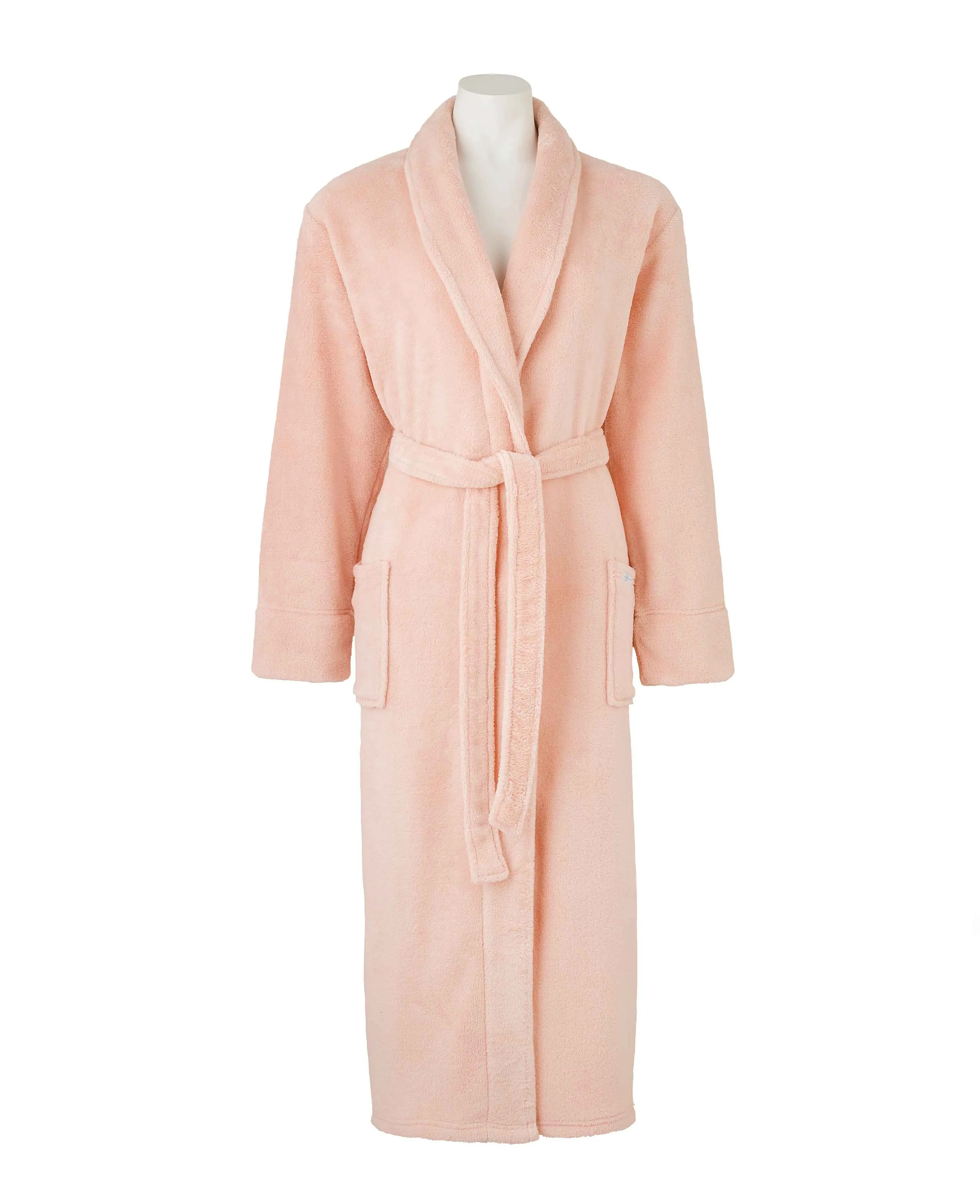 Women's Dusky Pink Fleece Supersoft Dressing Gown