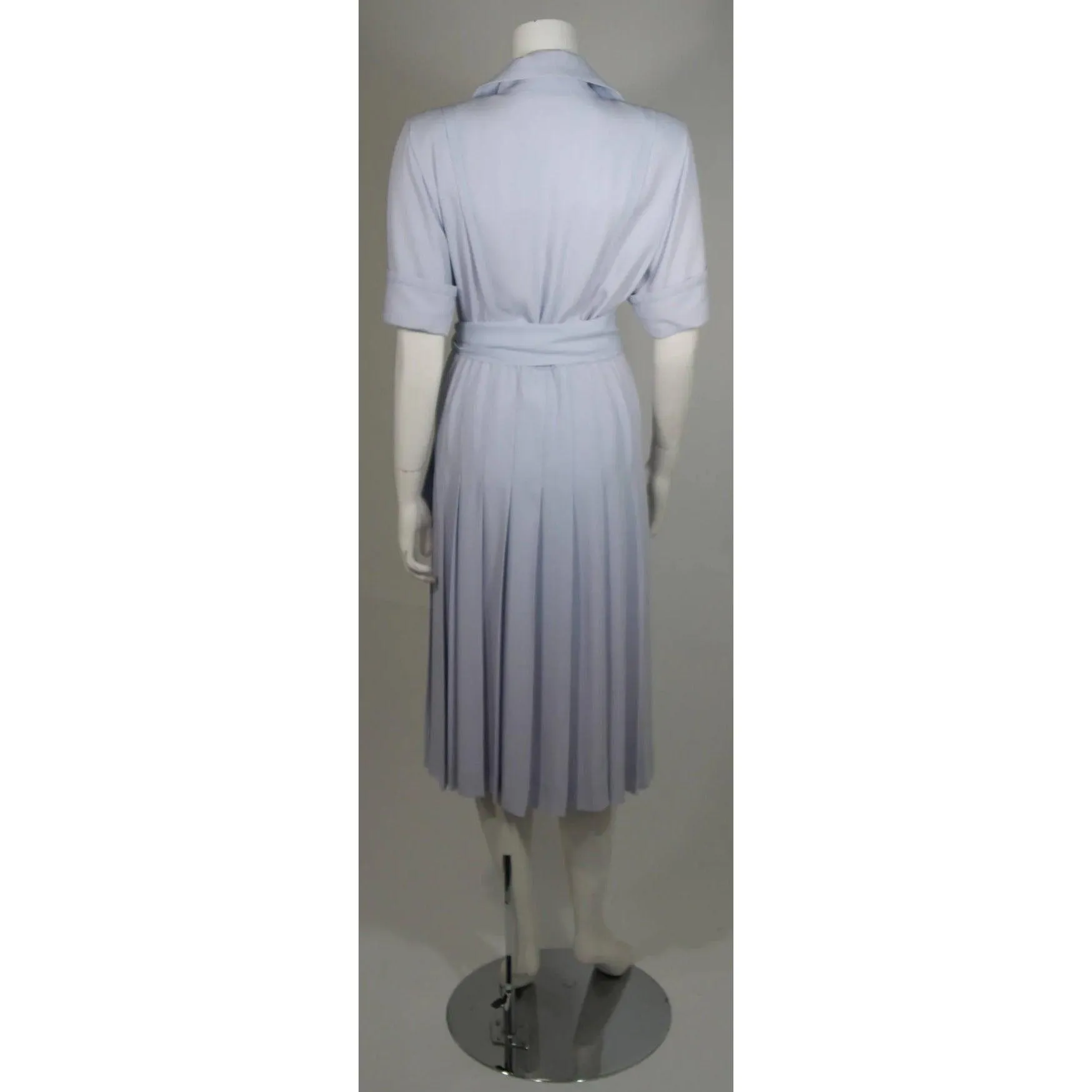 YVES SAINT LAURENT Periwinkle Belted Shirt Dress | Size 40